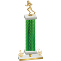 Premium Single Green Carbon Fiber Second Place Football Trophy