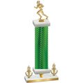 Premium Single Green Carbon Fiber Victory Football Trophy