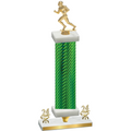Premium Single Green Carbon Fiber Year Football Trophy