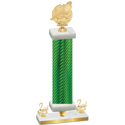 Premium Single Green Carbon Fiber Second Place Swimming Trophy