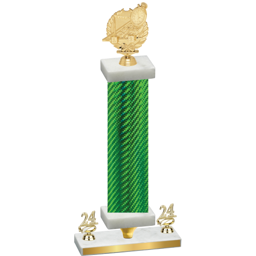 Premium Single Green Carbon Fiber Year Swimming Trophy