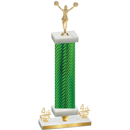 Premium Single Green Carbon Fiber Fourth Place Cheerleading Trophy