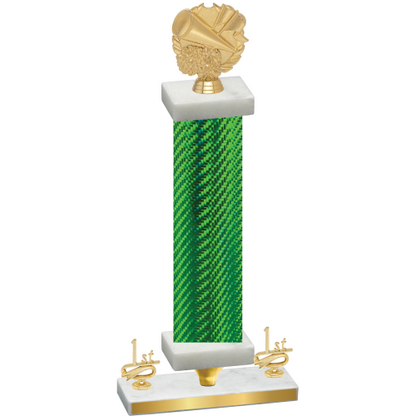 Premium Single Green Carbon Fiber First Place Cheerleading Trophy