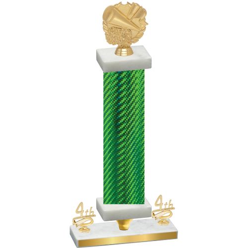 Premium Single Green Carbon Fiber Fourth Place Cheerleading Trophy