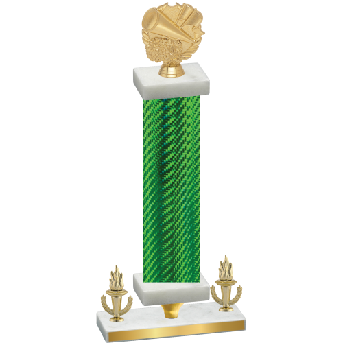 Premium Single Green Carbon Fiber Victory Cheerleading Trophy