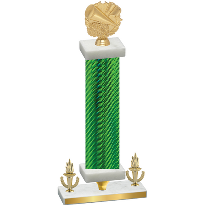 Premium Single Green Carbon Fiber Victory Cheerleading Trophy