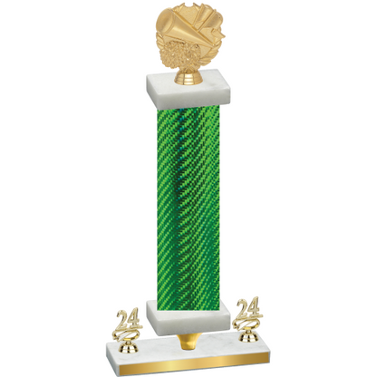 Premium Single Green Carbon Fiber Year Cheerleading Trophy