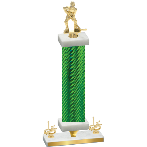 Premium Single Green Carbon Fiber First Place Hockey Trophy