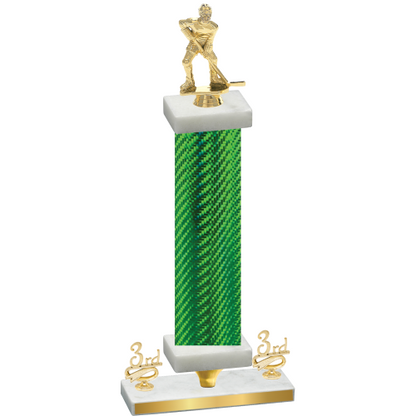 Premium Single Green Carbon Fiber Third Place Hockey Trophy