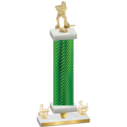 Premium Single Green Carbon Fiber Third Place Hockey Trophy