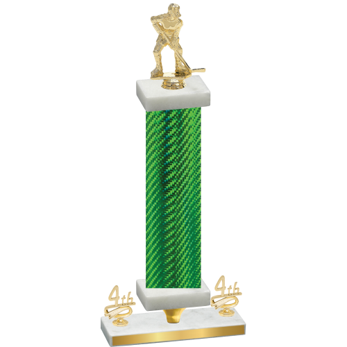 Premium Single Green Carbon Fiber Fourth Place Hockey Trophy