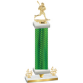 Premium Single Green Carbon Fiber Fourth Place Lacrosse Trophy
