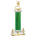 Premium Single Green Carbon Fiber Victory Lacrosse Trophy