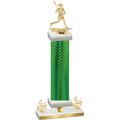 Premium Single Green Carbon Fiber Fourth Place Lacrosse Trophy