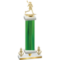Premium Single Green Carbon Fiber Victory Lacrosse Trophy
