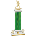 Premium Single Green Carbon Fiber Year Lacrosse Trophy