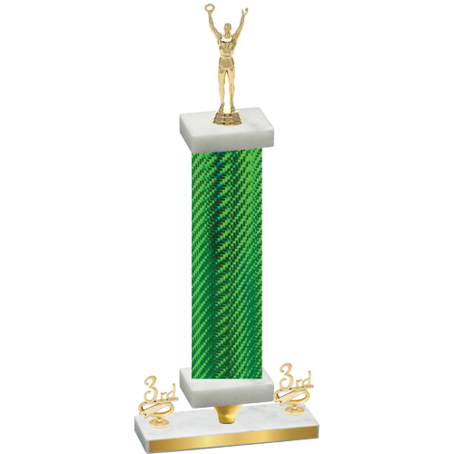 Premium Single Green Carbon Fiber Third Place Victory Trophy