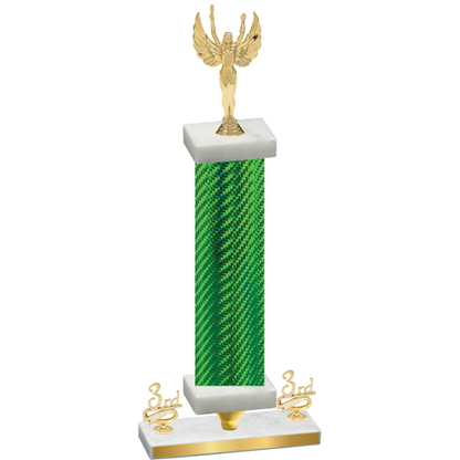 Premium Single Green Carbon Fiber Third Place Victory Trophy