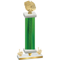 Premium Single Green Carbon Fiber First Place Basketball Trophy