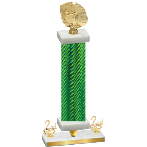 Premium Single Green Carbon Fiber Second Place Basketball Trophy