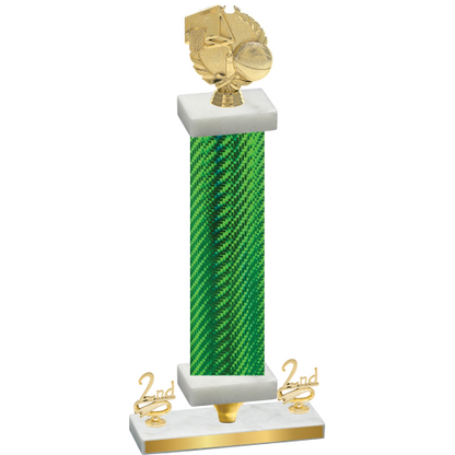 Premium Single Green Carbon Fiber Second Place Basketball Trophy