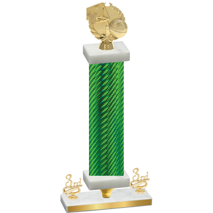 Premium Single Green Carbon Fiber Third Place Basketball Trophy