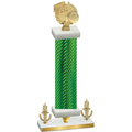 Premium Single Green Carbon Fiber Victory Basketball Trophy