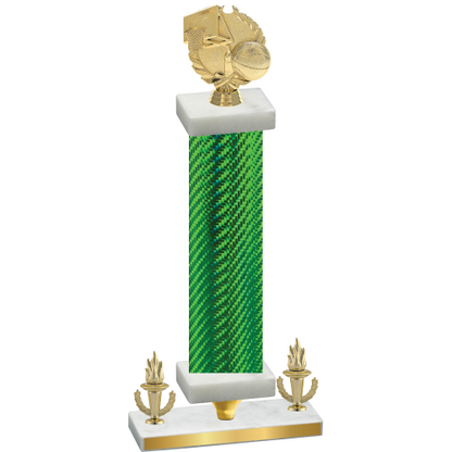 Premium Single Green Carbon Fiber Victory Basketball Trophy