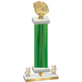 Premium Single Green Carbon Fiber Year Basketball Trophy
