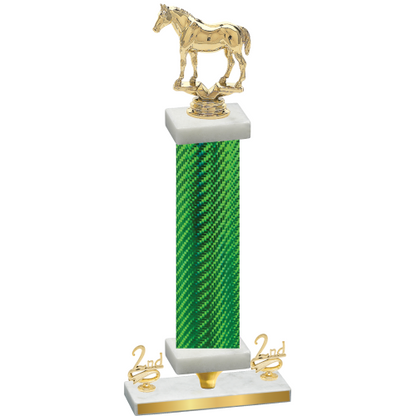 Premium Single Green Carbon Fiber Second Place Horses Trophy