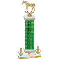 Premium Single Green Carbon Fiber Victory Horses Trophy