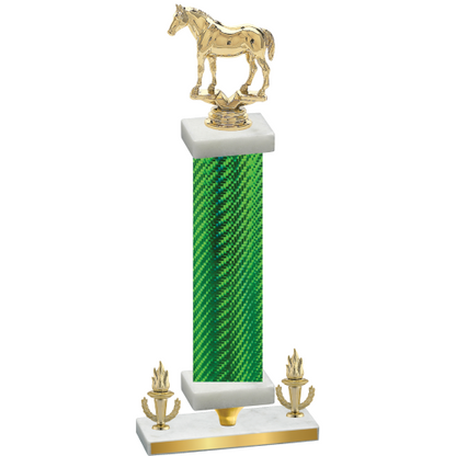 Premium Single Green Carbon Fiber Victory Horses Trophy