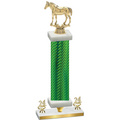 Premium Single Green Carbon Fiber Year Horses Trophy