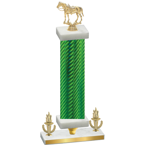 Premium Single Green Carbon Fiber Victory Horses Trophy
