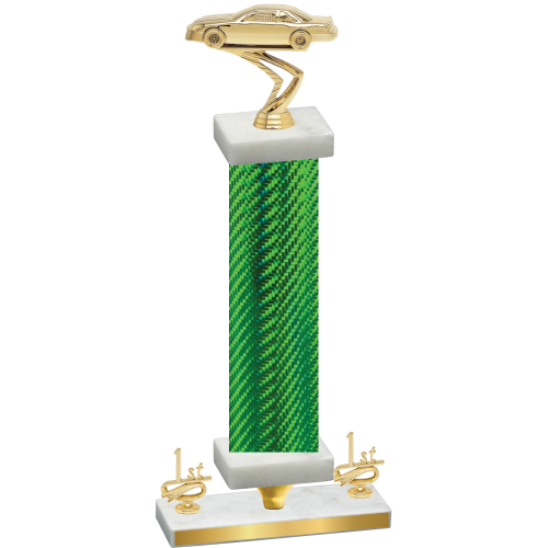 Premium Single Green Carbon Fiber First Place Cars Trophy
