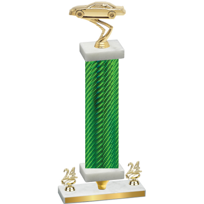 Premium Single Green Carbon Fiber Year Cars Trophy