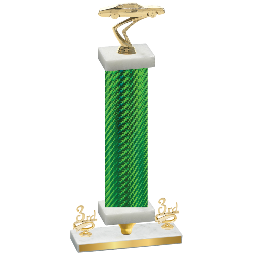 Premium Single Green Carbon Fiber Third Place Cars Trophy