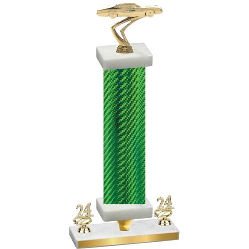Premium Single Green Carbon Fiber Year Cars Trophy