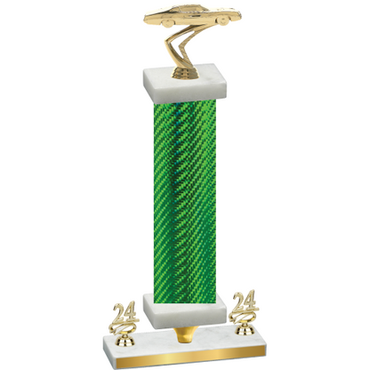 Premium Single Green Carbon Fiber Year Cars Trophy