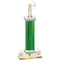 Premium Single Green Carbon Fiber First Place Archery Trophy
