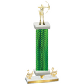 Premium Single Green Carbon Fiber Second Place Archery Trophy