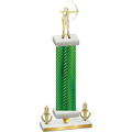 Premium Single Green Carbon Fiber Victory Archery Trophy