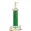 Premium Single Green Carbon Fiber Year Archery Trophy