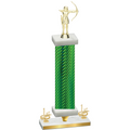 Premium Single Green Carbon Fiber First Place Archery Trophy