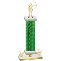 Premium Single Green Carbon Fiber Second Place Archery Trophy