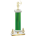 Premium Single Green Carbon Fiber Victory Archery Trophy