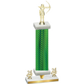 Premium Single Green Carbon Fiber Year Archery Trophy