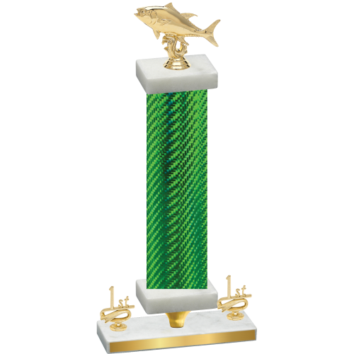 Premium Single Green Carbon Fiber First Place Fishing Trophy