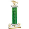 Premium Single Green Carbon Fiber Fourth Place Fishing Trophy