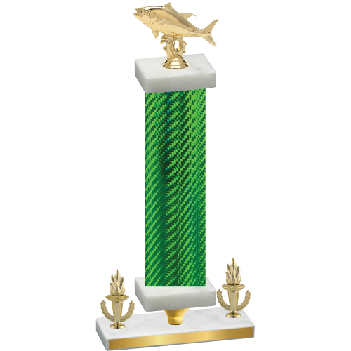 Premium Single Green Carbon Fiber Victory Fishing Trophy